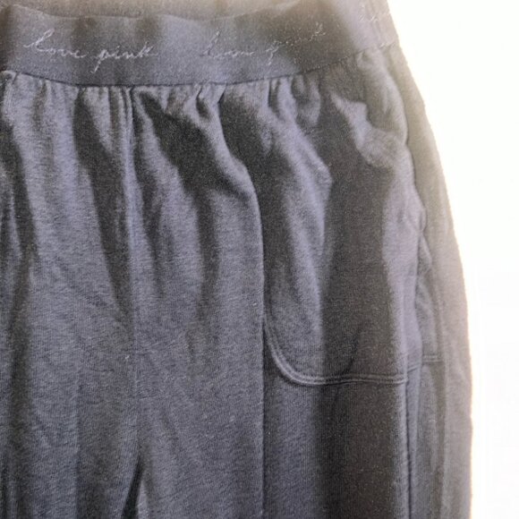 Victoria's Secret PINK Women Sm Black Sleepwear Elastic Waist Cuff Ankle (S)‎ - Picture 3 of 6
